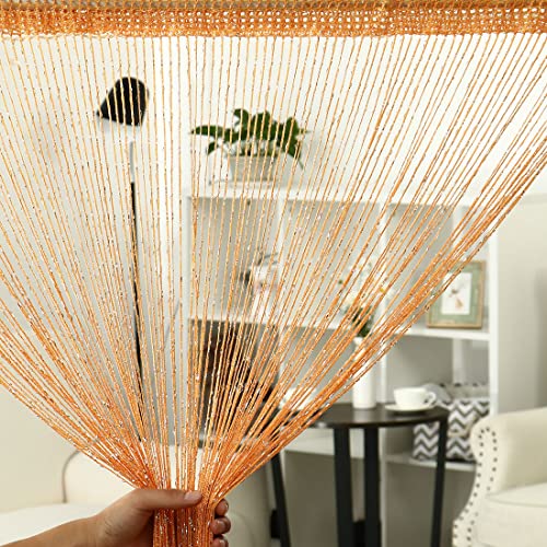 sourcing map Glitzer Fadenvorhang Fadengardine 100x200cm Tür Fenster Party Streifenvorhang Hintergrund Vorhang Türvorhang Orange von sourcing map
