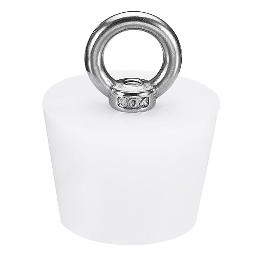 sourcing map Gummistopfen Konisch Weißer Laborstecker mit Ring Silikon Wasserstopfen 36-38 mm Vollgummi Stopfen für Teströhren Wasserleitung Abflussloch 1 Stück von sourcing map