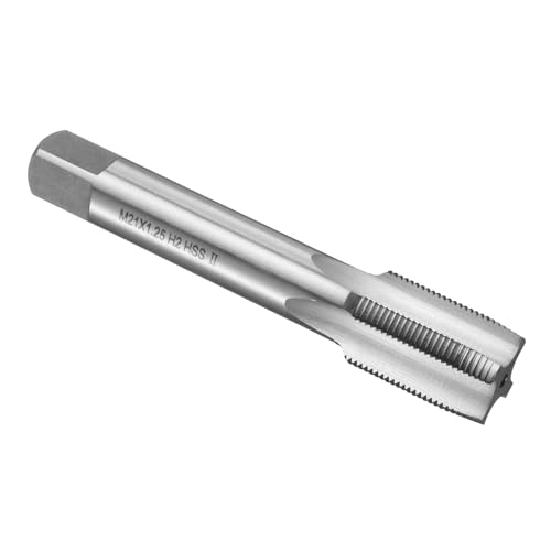 sourcing map Handgewindebohrer M21 x 1,25 H2, metrisches Gewinde, Gewindebohrer, gerade Nut, Gewindewerkzeug, Hochgeschwindigkeitsstahl HSS6542 von sourcing map