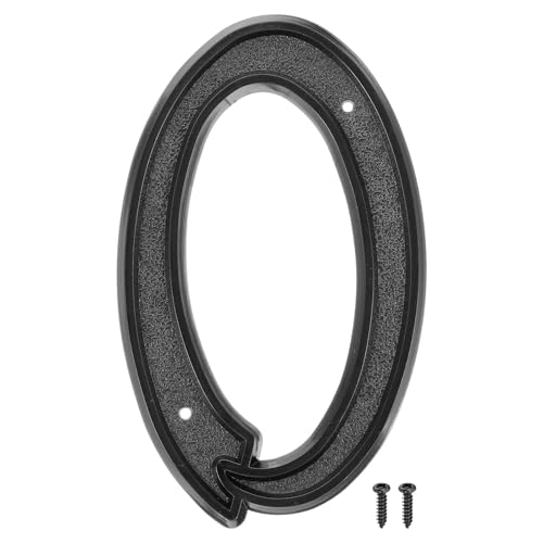 sourcing map Hausnummern für den Außenbereich, 15,2 cm, ABS-Hausadressnummern, Briefkasten-Dekor-Nummer mit Schrauben für Wohnung, Büro, Hotel, Zimmer, Tür, Straßenschilder (Schwarz, Nummer 0) von sourcing map