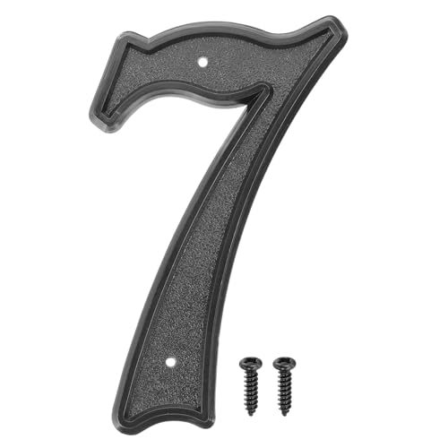sourcing map Hausnummern für den Außenbereich, 15,2 cm, ABS-Hausadressnummern, Briefkasten-Dekor-Nummer mit Schrauben für Wohnung, Büro, Hotel, Zimmer, Tür, Straßenschilder (Schwarz, Nummer 7) von sourcing map