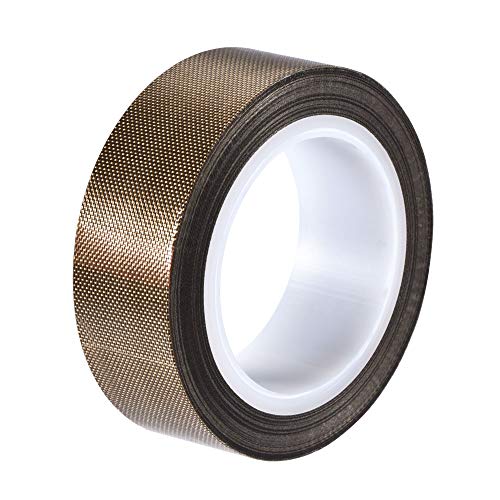 sourcing map Hitzebeständig Klebeband PTFE Filmklebeband Braun 19mm Breite 10m 33 Fuß Lang von sourcing map