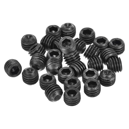 sourcing map Innensechskantschrauben, 30 Stück, M10 x 8 mm, metrisch, Karbonstahl, Innensechskant, Gewindestift, für die Reparatur von kompakten Instrumenten, Maschinen und Geräten (schwarz) von sourcing map