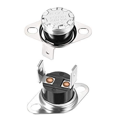 sourcing map KSD301 Thermostat 105 °C / 221 °F 10A N.C Einstellen der Schnappscheiben-Temperaturschalter für Mikrowelle, Backofen, Kaffeemaschine 2 Stück von sourcing map
