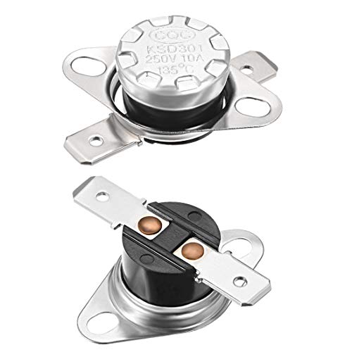 sourcing map KSD301 Thermostat 135°C/275°F 10A Normal Geschlossen N.C Einstellbarer Schnappscheiben-Temperaturschalter für Mikrowelle,Ofen,Kaffeemaschine 2 Stück von sourcing map