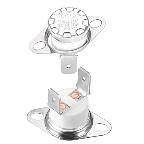 sourcing map KSD301 Thermostat 150°C/302 °F 10A Öffner N.C Einstellung Schnappscheiben-Temperaturschalter 2 Stück von sourcing map