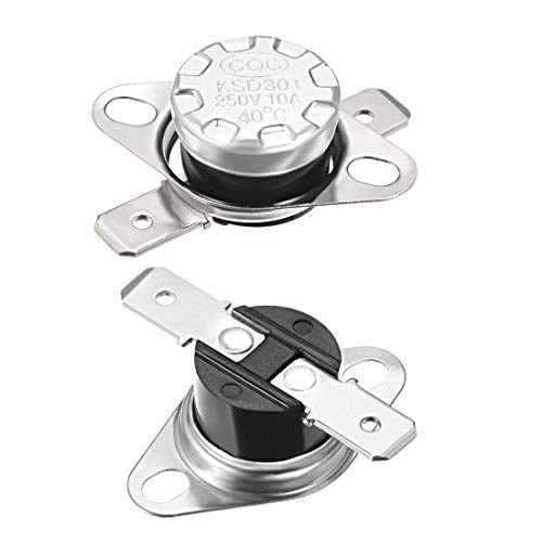 sourcing map KSD301 Thermostat 40°C/104°F 10A Normalerweise geschlossen N.C. Einstellen der Schnappscheiben-Temperaturschalter für Mikrowelle, Backofen, Kaffeemaschine 2 Stück von sourcing map