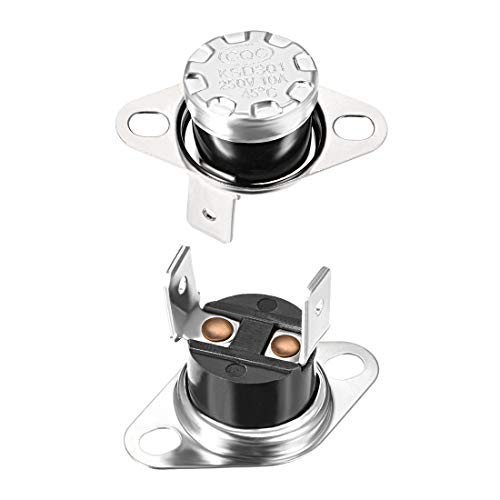sourcing map KSD301 Thermostat 45°C/113°F 10A Schließer N.O Einstellen der Schnappscheiben-Temperaturschalter für Mikrowellenherd Kaffeemaschine 2 Stück von sourcing map