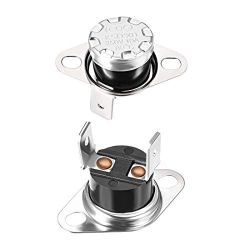 sourcing map KSD301 Thermostat 80°C/176°F 10A N.C Temperaturschalter mit Schnappscheibe für Mikrowelle,Ofen,Kaffeemaschine 2 Stück von sourcing map