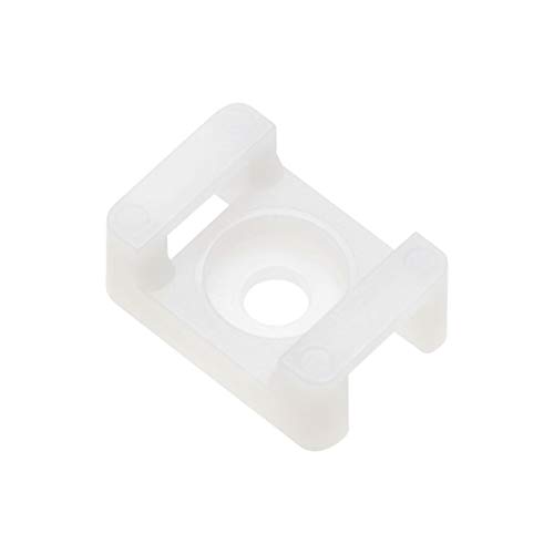 sourcing map Kabelbinderbasis, Satteltyp, Drahthalter, dauerhafte Verankerung an der Wand, Schreibtisch, 23 x 16 x 10 mm, weiß, 5 mm Loch, 100 Stück von sourcing map