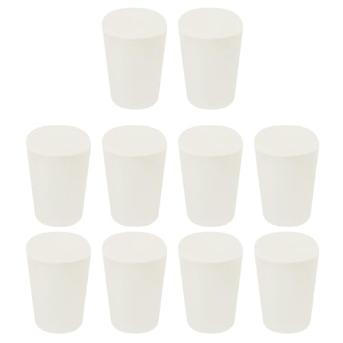 sourcing map Kegelförmiger Gummistopfen, 15 mm bis 21 mm, solide Reagenzgläser, Stopfen, weiß, für Labor, Zuhause, 10 Stück von sourcing map