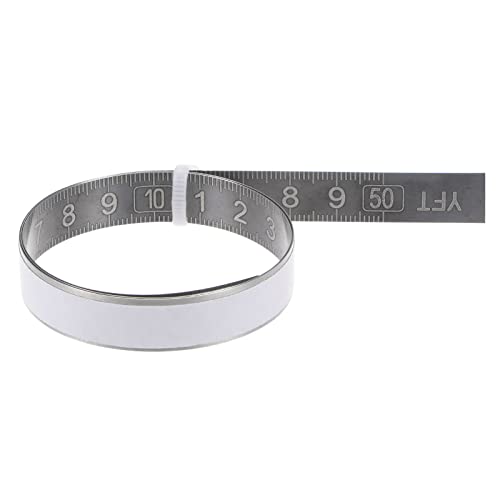 sourcing map Kleber Back Bandmaß 50cm Links nach Rechts Lesen 304 Edelstahl Klebrig Linienbänder Rücken Lineal für Arbeitstisch Nähen Säge Zeichentisch Schwarz von sourcing map