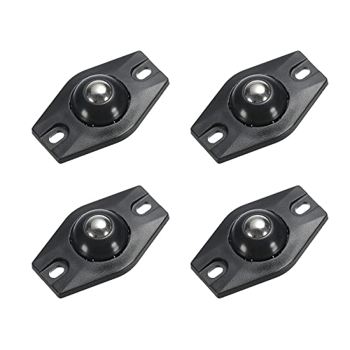 sourcing map Kleber Mini Laufräder (Schwarz - 4Stk) Schwenkbare Universalrolle 360 Grad Drehung Kleberolle für Behälter Lagerboxen Möbel Mülleimer von sourcing map