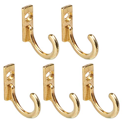 sourcing map Kleiderhaken Wand Schal Schlüssel Handtuch Montiert Schränke Mantel Wand Bad DIY Kleiderbügel Halter mit Schrauben Hauptspeicher Zinklegierung Gold Ton 5 Stück von sourcing map