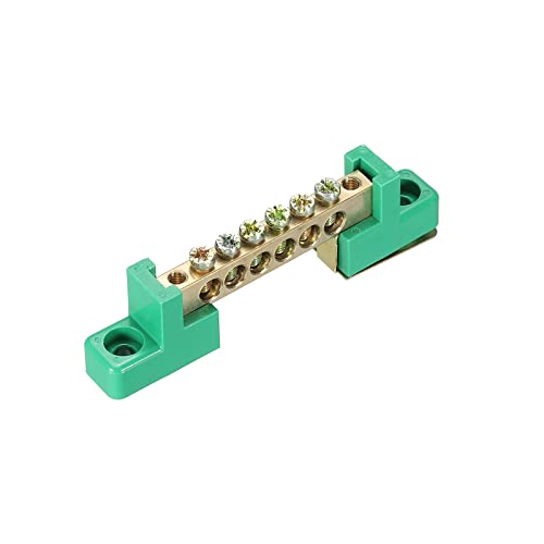 sourcing map Klemme Erdungsleiste Bodensperre Messing 6 Position für Stromverteilung Grün sourcing map Klemme Erdungsleiste Bodensperre Messing 6 Position für Stromverteilung Grün von sourcing map