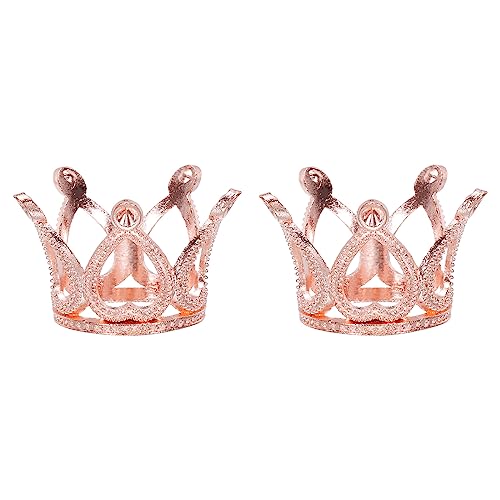 sourcing map Kristall Kugel Display Halterung Krone Geformt Eierständer Legierung Glas Kugel Stand Display 1.14" Rose Gold für Kristall Kugel Display Dekoration Pack von 2 von sourcing map