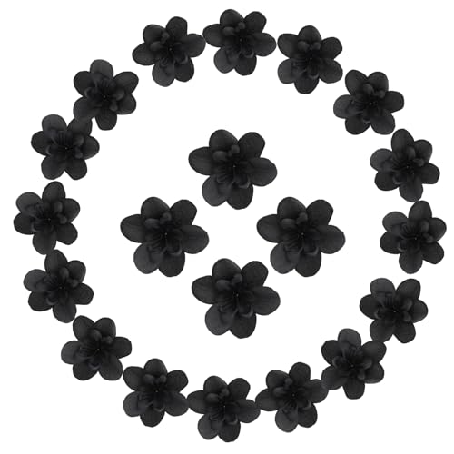 sourcing map Künstliche Cattleya-Blumenköpfe, künstliche Cattleya-Köpfe, Großpackung künstliche Blumen für selbstgemachte Hochzeitssträuße, Tafelaufsätze, Party, Heimdekoration, Schwarz, 20 Stück von sourcing map