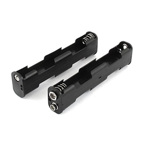 sourcing map Kunststoffkabel 4 x 1,5 V AA Batterie Aufbewahrungsbox Halter 2 Stück Schwarz von uxcell