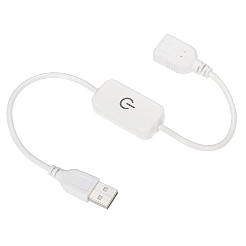 sourcing map LED Berühren Inline Dimmer 5V 3A USB Kabel Taktschalter Controller für Einfarbige Leuchtdioden Streifenlicht Weiß von sourcing map