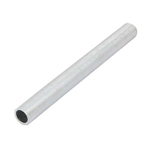 sourcing map Lampe Rohrnippel Hohllampen Reparieren Teil Hardware 120mm Länge M12 Gewinde für Kronleuchter Lichtausstattung Zinklegierung Silberton von sourcing map