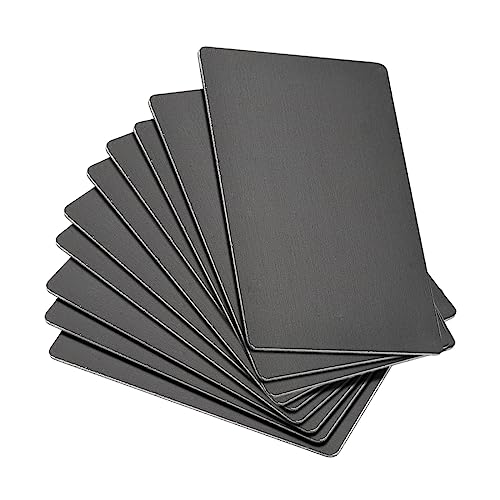 sourcing map 10 Stück Leere Metall Karten 100x60x1mm, Schwarz Metallkarte Aluminium Platte, DIY Lasergravur Rohlinge Tag für Klingelschild Visitenkarten Namensschilder Briefkasten Türschilder von sourcing map