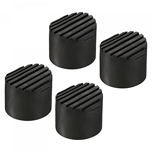 sourcing map Leiter Anti-Rutsch-Füße Matte 64mm ID Gummi Runde Teleskopleiter Zubehör Pad Abdeckung Kissen für Leiterschutz Schwarz 4 Stück von sourcing map