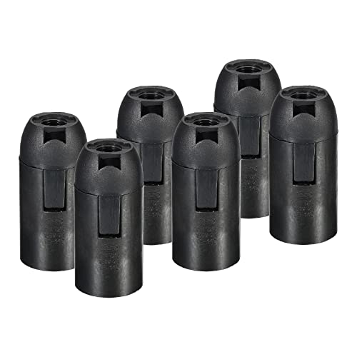 sourcing map Licht Steckdose 250V E14 56x26mm Einschraubbar LED Lampe Schwarz Pack mit 6 von sourcing map