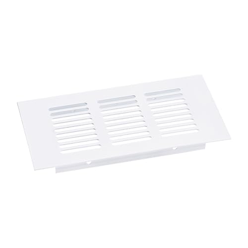 sourcing map Luftgitterabdeckung, 1 Stück 150 x 100mm - Abdeckung aus Aluminiumlegierung für Lüftungsgitter, rechteckige Lüftungsgitter für Schuhschrank und Kleiderschrank (Weiß) von sourcing map