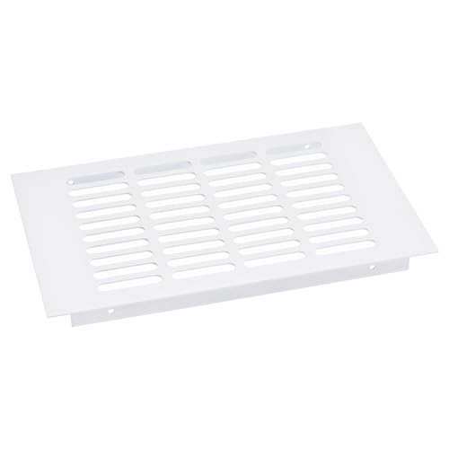 sourcing map Luftgitterabdeckung, 1 Stück 250 x 150mm - Abdeckung aus Aluminiumlegierung für Lüftungsgitter, rechteckige Lüftungsgitter für Schuhschrank und Kleiderschrank (Weiß) von sourcing map