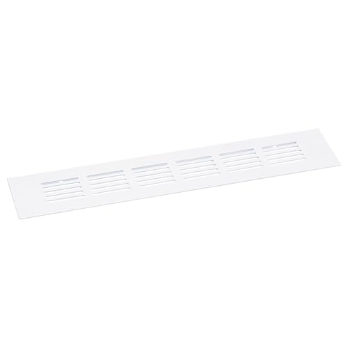 sourcing map Luftgitterabdeckung, 1 Stück 250 x 50mm - Abdeckung aus Aluminiumlegierung für Lüftungsgitter, rechteckige Lüftungsgitter für Schuhschrank und Kleiderschrank (Weiß) von sourcing map