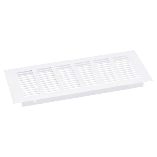 sourcing map Luftgitterabdeckung, 1 Stück 250 x 80mm - Abdeckung aus Aluminiumlegierung mit Maschengitter, rechteckige Lüftungsgitter für Schuhschrank und Kleiderschrank (Weiß) von sourcing map
