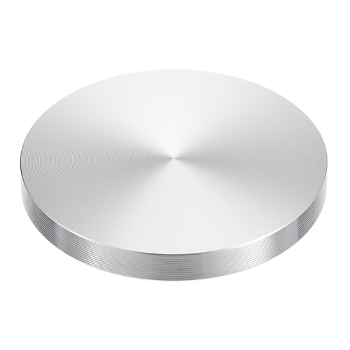 sourcing map M10 Gewinde 60mm Durchmesser Runde Form Aluminium Scheibe Hardware 1 Stück, Aluminium Kreis Scheibe Glasplatte Adapter für Glastisch von sourcing map
