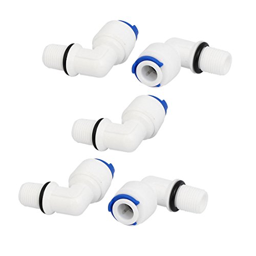 sourcing map M10 to 1/4-inch Tube Elbow Quick Connector 5pcs for RO Water Filter Fitting von uxcell