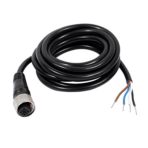 sourcing map M12 Buchse gerade 4 Pin Stecker Luftfahrt Steckdose Elektrisches Kabel 2M de von uxcell