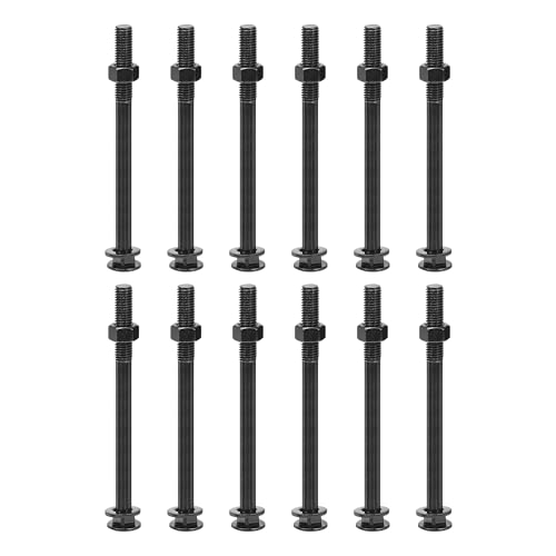 sourcing map M12 x 150 mm Vierkantschrauben mit Muttern und Unterlegscheiben, 12 Set 304 Edelstahl, Rundkopfschrauben, Schwarz sourcing map M12 x 150 mm Vierkantschrauben mit Muttern und Unterlegscheiben, 12 Set 304 Edelstahl, Rundkopfschrauben, Schwarz von sourcing map