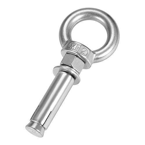 sourcing map M12 x 80 Dehnungsschraube Ösenmutter Schraube mit Ring 304 Edelstahl Dübel Rohschrauben 1 Stck von sourcing map