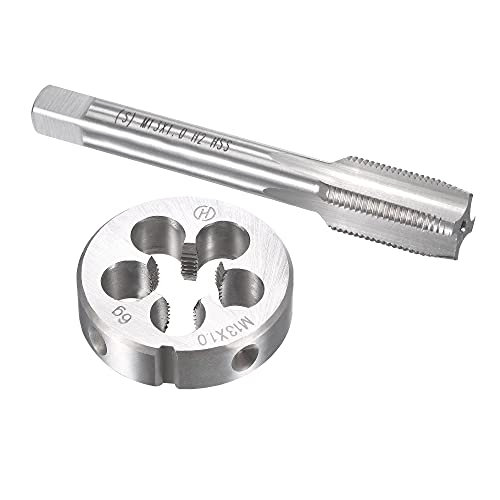 sourcing map M13 x 1 mm metrisches Gewindeschneider-Set, Maschinengewindebohrer mit rundem Gewindeschneider, Gewindeschneider-Set für Mutterschrauben, Bolzen, Gewindereparatur von sourcing map