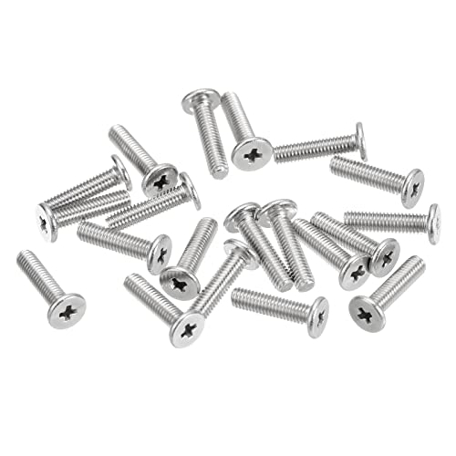 sourcing map M3-0.5 x 12mm 50Stk Flache Rundkopfschrauben 304 Edelstahl Kreuzschlitz Antrieb Maschinenschrauben Hardware Verschluss für Möbel Verbindung von sourcing map