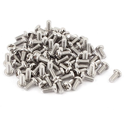 sourcing map M3 x 6mm 304 Edelstahl Kreuzschlitz Phillips Pan Kopf Schrauben 60stk von uxcell