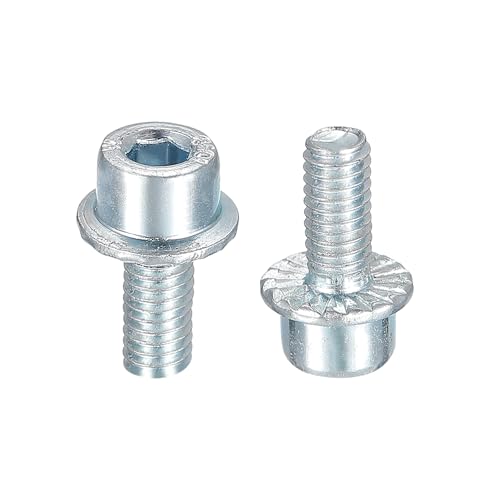 sourcing map M4x8mm 10Stk Geflanscht Steckdose Kopf Kappe Schrauben 8.8 Grade Karbonstahl Sechskant Steckdose Kopf Gezackt Flansch Bolzen Machine Schrauben von sourcing map