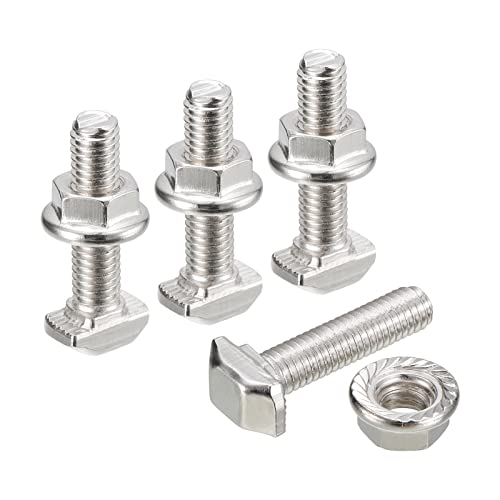 sourcing map M5x20mm T Schlitz Einsteckbolzen und M5 Sechseck Flansch Mutter Set 10 Set Hammer Kopf T-Bolzen T Form Bolzen Schiebend Schraube für 20 Serie Aluminum Profile sourcing map M5x20mm T Schlitz Einsteckbolzen und M5 Sechseck Flansch Mutter Set 10 Set Hammer Kopf T-Bolzen T Form Bolzen Schiebend Schraube für 20 Serie Aluminum Profile von sourcing map