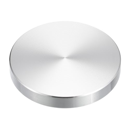 sourcing map M8 Gewinde 50mm Durchmesser Runde Form Aluminium Scheibe Hardware 1 Stück, Aluminium Kreis Scheibe Glasplatte Adapter für Glastisch von sourcing map