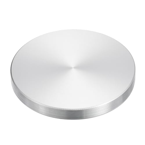 sourcing map M8 Gewinde 60mm Durchmesser Runde Form Aluminium Scheibe Hardware 1 Stück, Aluminium Kreis Scheibe Glasplatte Adapter für Glastisch von sourcing map