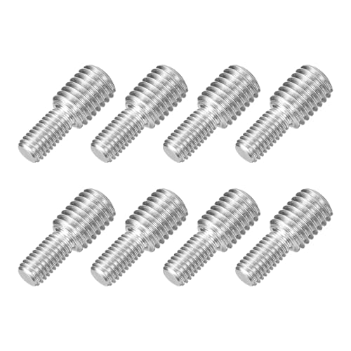 sourcing map M8 x 15 mm auf M12 x 15 mm Doppelend-Gewindebolzen, 8 Stück 304 Edelstahl-Gewindereduzierer-Adapter für Möbel-Maschinen, Montagebefestigung von sourcing map