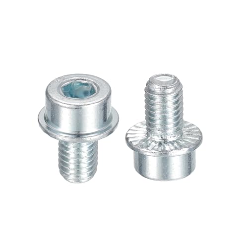 sourcing map M8x12mm 10Stk Geflanscht Steckdose Kopf Kappe Schrauben 8.8 Grade Karbonstahl Sechskant Steckdose Kopf Gezackt Flansch Bolzen Machine Schrauben von sourcing map