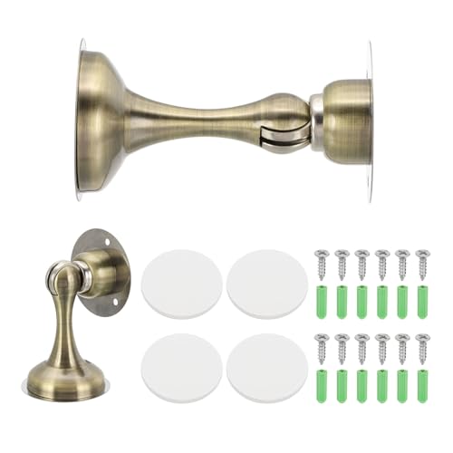 sourcing map Magnetische Türstopper, Edelstahl-Türstopper, Wandmontage, Türhalter halten Türen offen für Zuhause, Büro, Schrank (Bronze, 2 Stück) von sourcing map