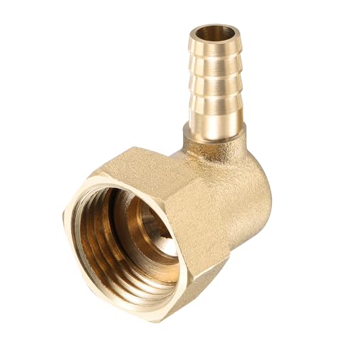 sourcing map Messing Schlauch Widerhaken Passend zu Ellbogen, 8mm Stacheldraht x G1/2 Innengewinde Rohrverbinder für Wasser Kraftstoff Luft von sourcing map