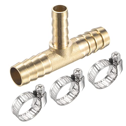 sourcing map Messing Schlauchverschraubung 3/8" x 3/8" x 1/4" OD T-Rohrverbinder mit Edelstahl-Schlauchschellen 1 Set sourcing map Messing Schlauchverschraubung 3/8" x 3/8" x 1/4" OD T-Rohrverbinder mit Edelstahl-Schlauchschellen 1 Set von sourcing map