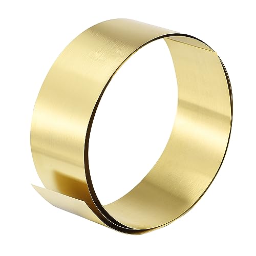 sourcing map Messingplatten 1000x50x0.2mm, Messingblech Streifen Messingfolie Blech, Messing Blechplatten Gold Messingstreifen für Industrie Elektrische Reparaturen Kunsthandwerk von sourcing map