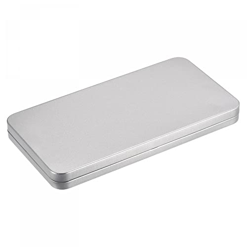 sourcing map Metall-Blechbox, 17 x 9 x 1,5 cm, rechteckig, leere Weißblech-Aufbewahrungsbehälter mit Deckel, silberfarben sourcing map Metall-Blechbox, 17 x 9 x 1,5 cm, rechteckig, leere Weißblech-Aufbewahrungsbehälter mit Deckel, silberfarben von sourcing map